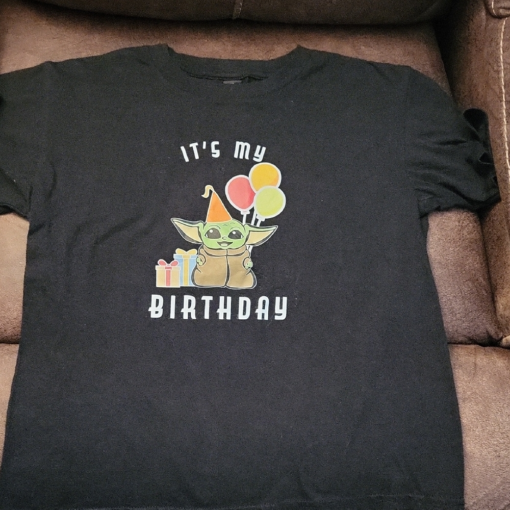 Gildan Black Birthday T-Shirt with Colorful Design